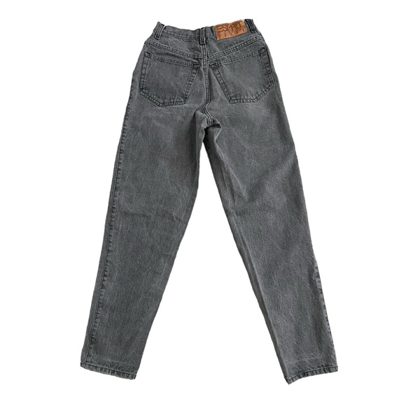 Vintage 90s ESPRIT Jeans Ultra High Waist Mom Jeans Tapered Leg in Washed Black - Picture 1 of 9